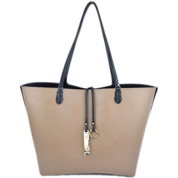 Handbags - Black/Khaki Reversible 2 in 1 Purse